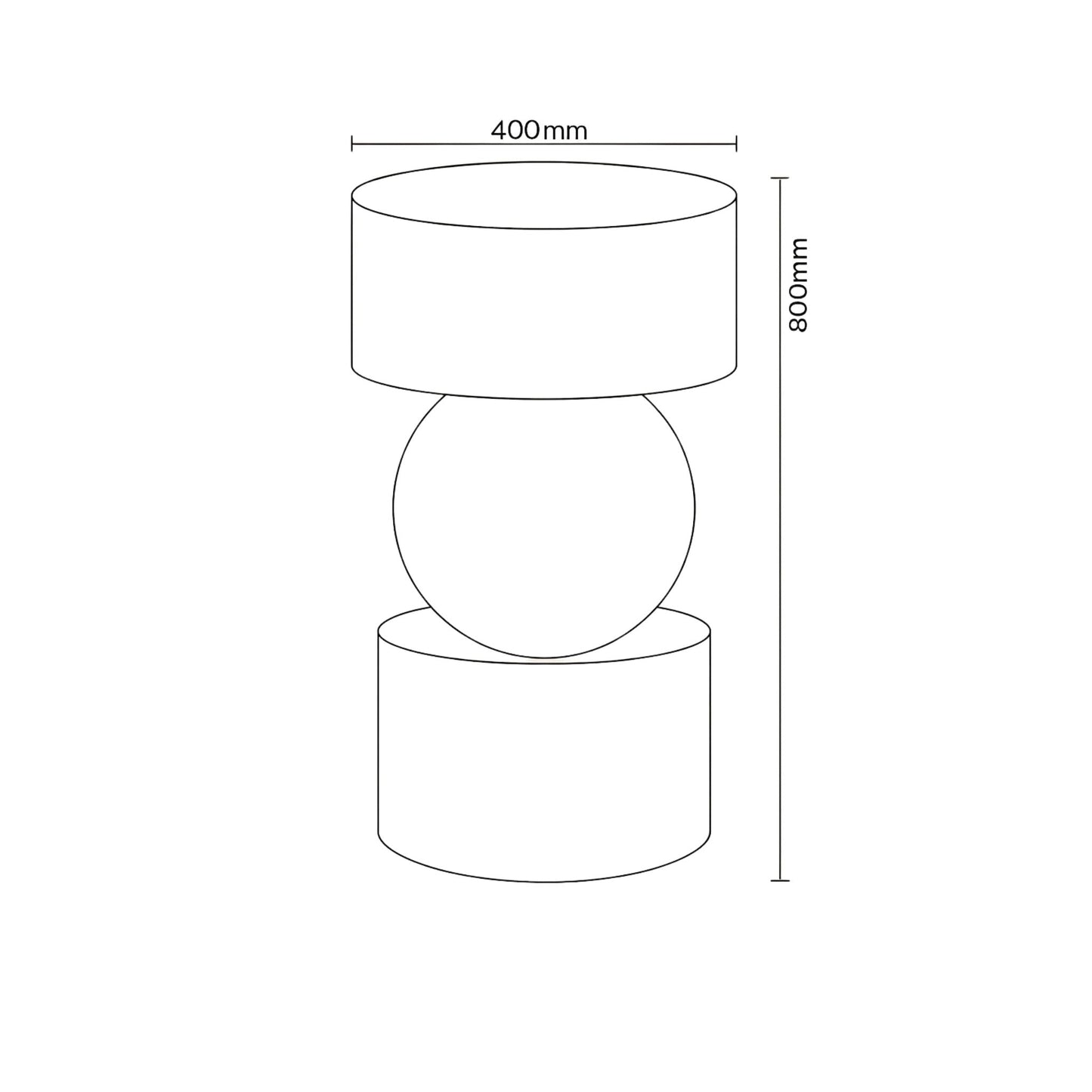 Technical line drawing of black standing wash basin