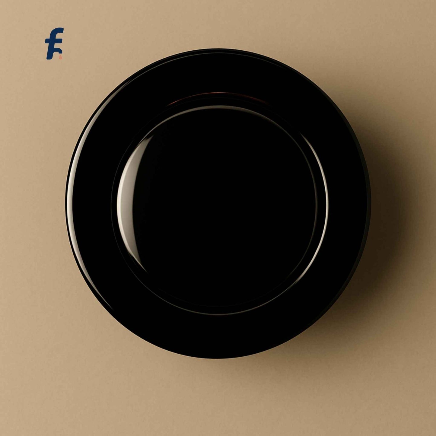 Top view of 32mm black glossy pop-up sink stopper