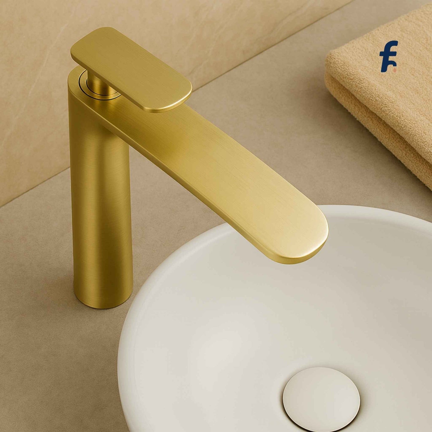 Brushed Brass Basin Faucet – Luxury Gold Tap for Modern Bathrooms
