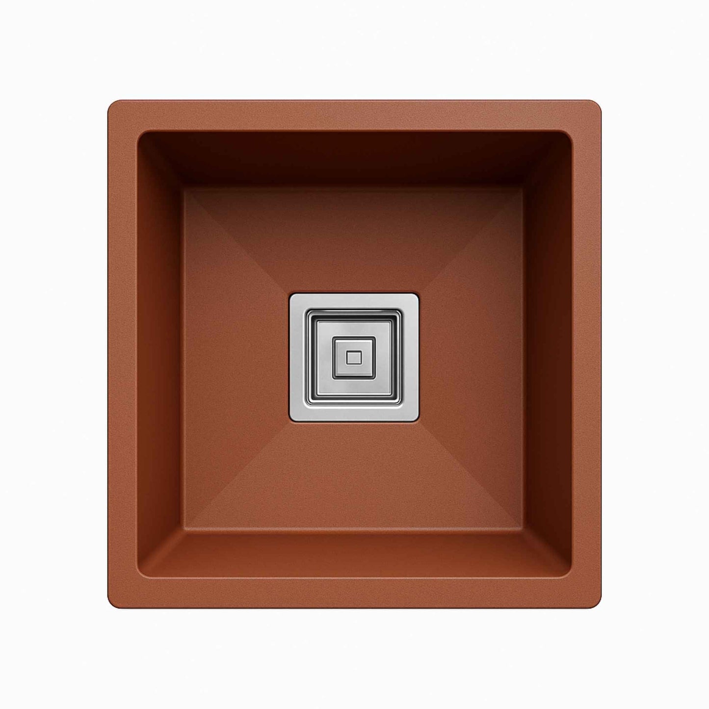 Top angle of Culinox Series Pearl Brown Metallic Sink with square drain