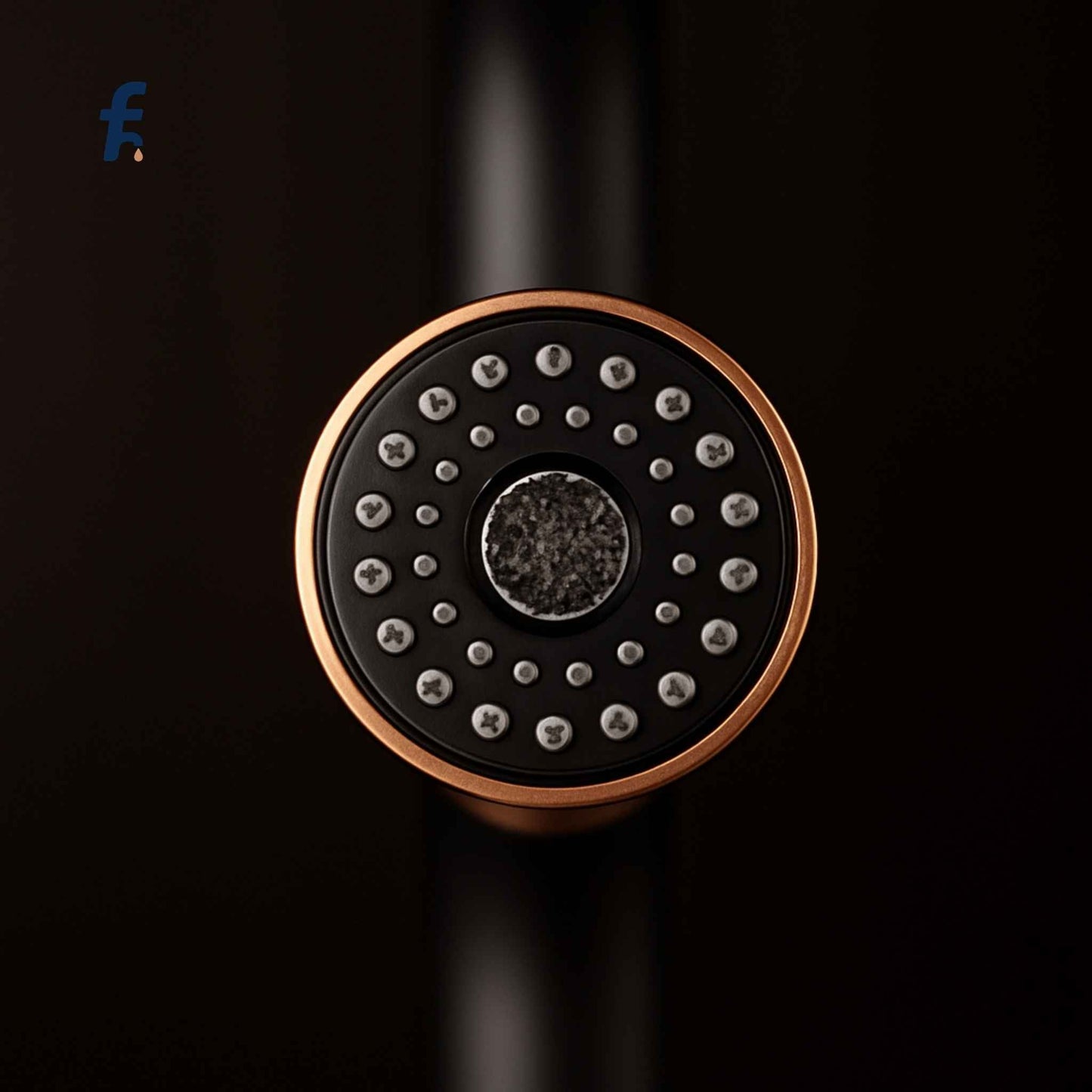 Close-up of E30-KM-RGB-324 kitchen mixer in rose gold finish with 30cm pull-out hose for easy sink cleaning
