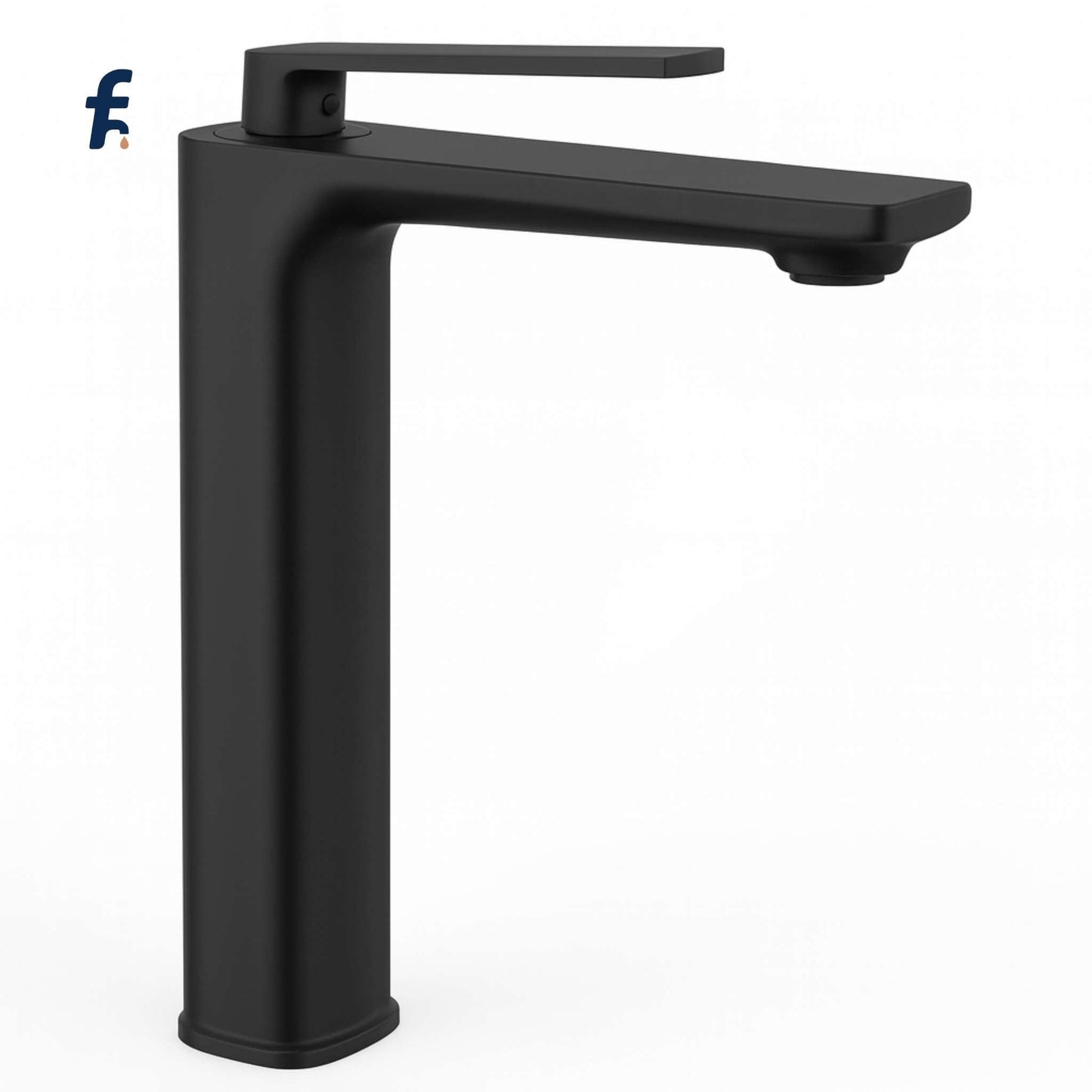 Black faucet on a white background, Gun grey tall basin faucet with premium brass body and zinc handle