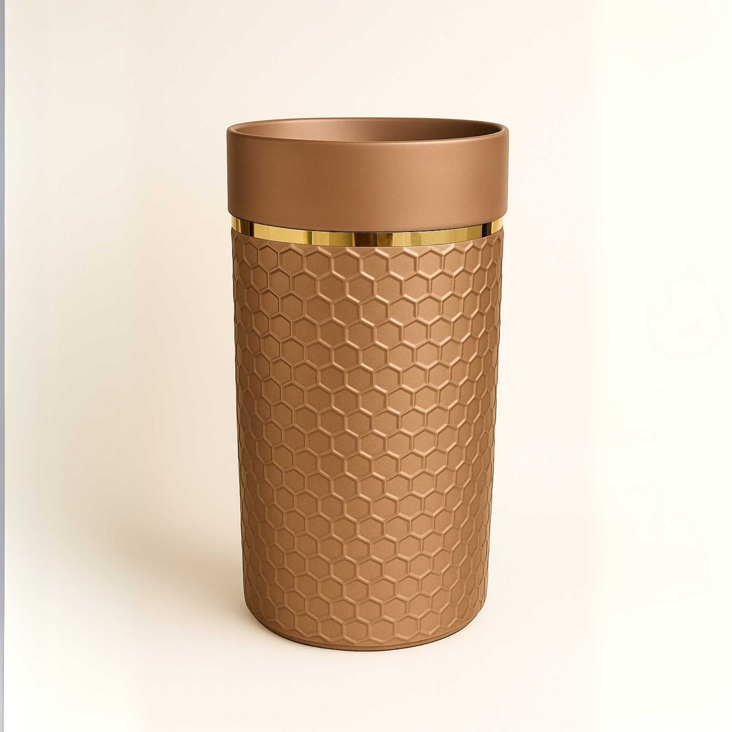 Hexa Bronze Pedestal Wash Basin with Honeycomb Design in front image