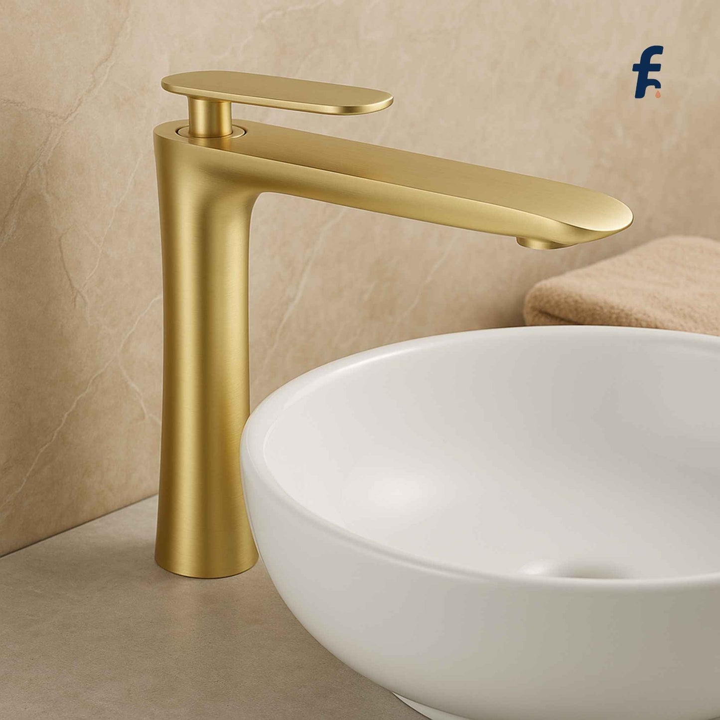 Brushed Brass Basin Faucet – Luxury Gold Tap for Modern Bathrooms