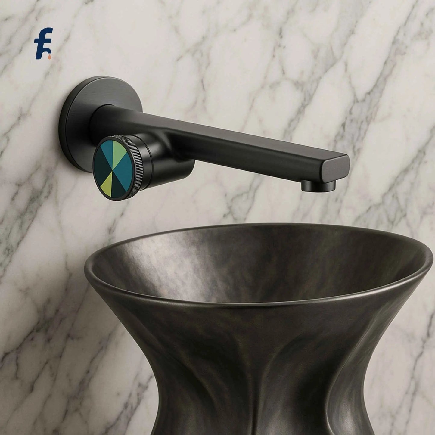 Gun grey wall-mounted faucet