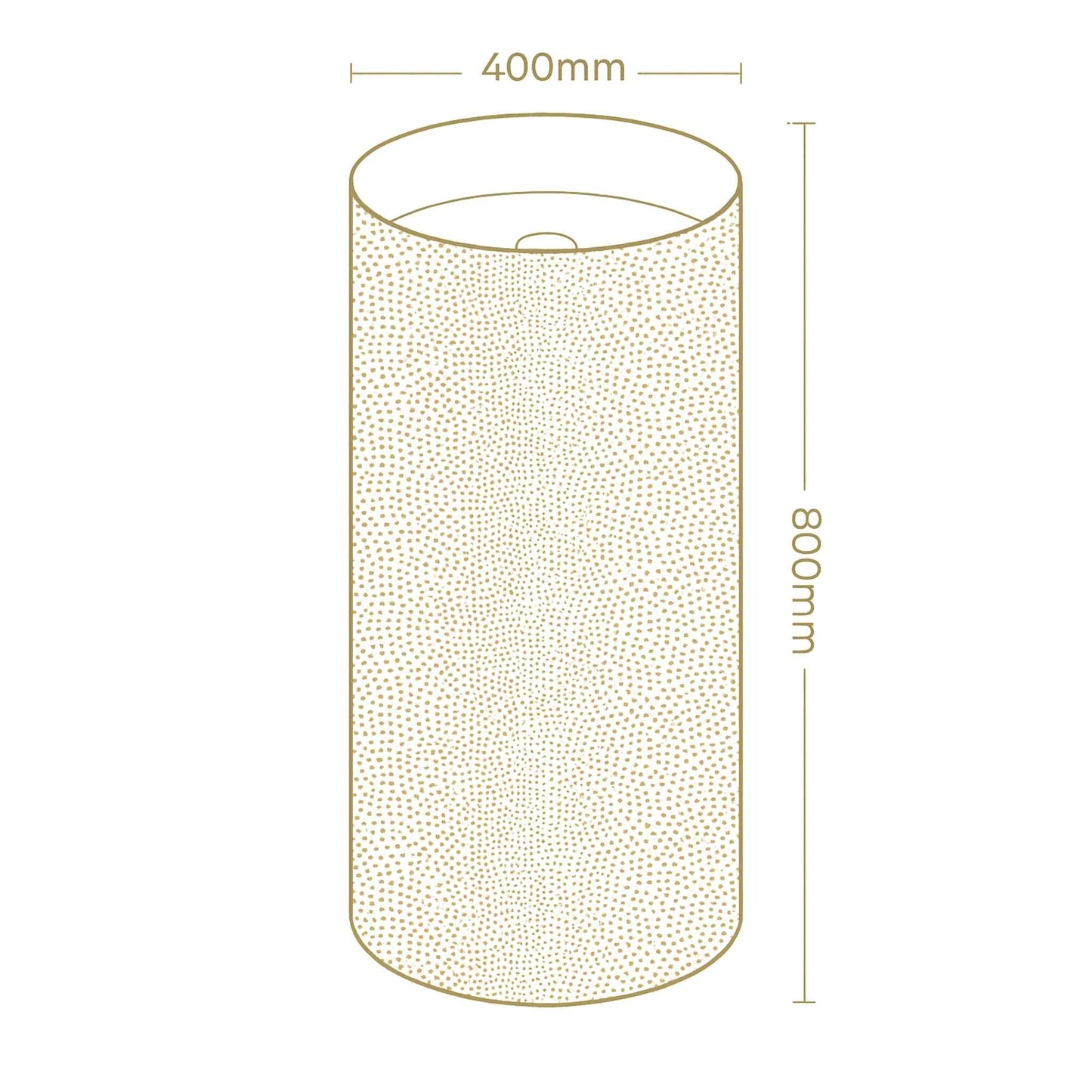 Technical drawing with dimensions of gold textured pedestal basin