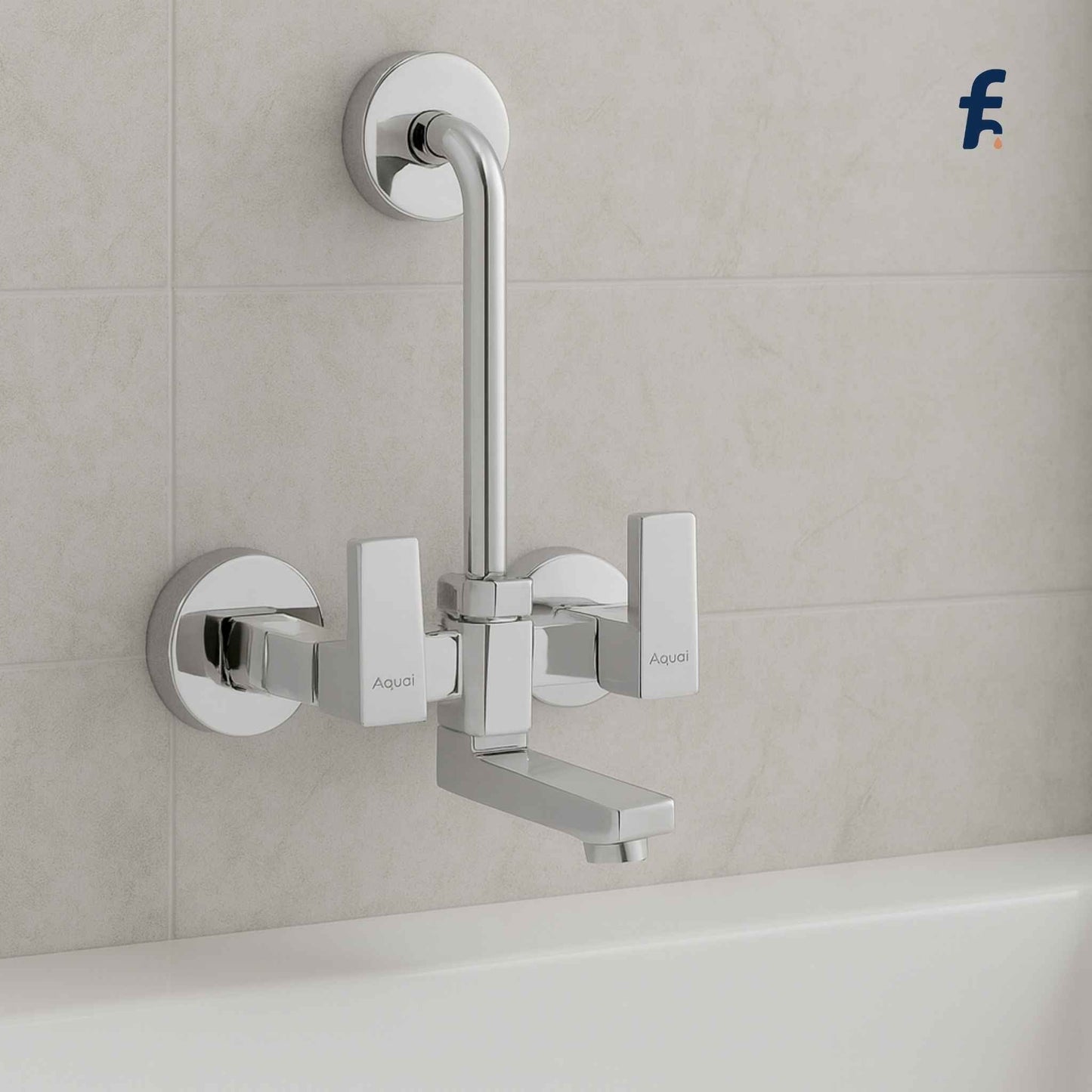 Wall Mixer with L-Bend for Overhead Shower – Chrome Finish