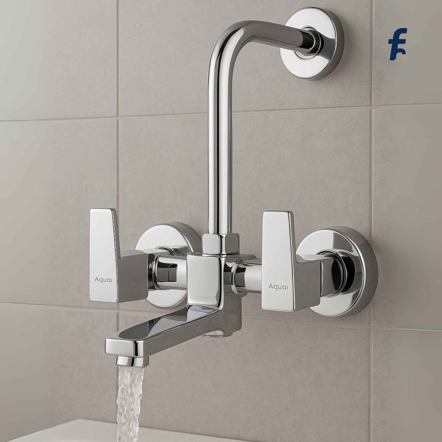 Wall Mixer with L-Bend for Overhead Shower – Chrome Finish