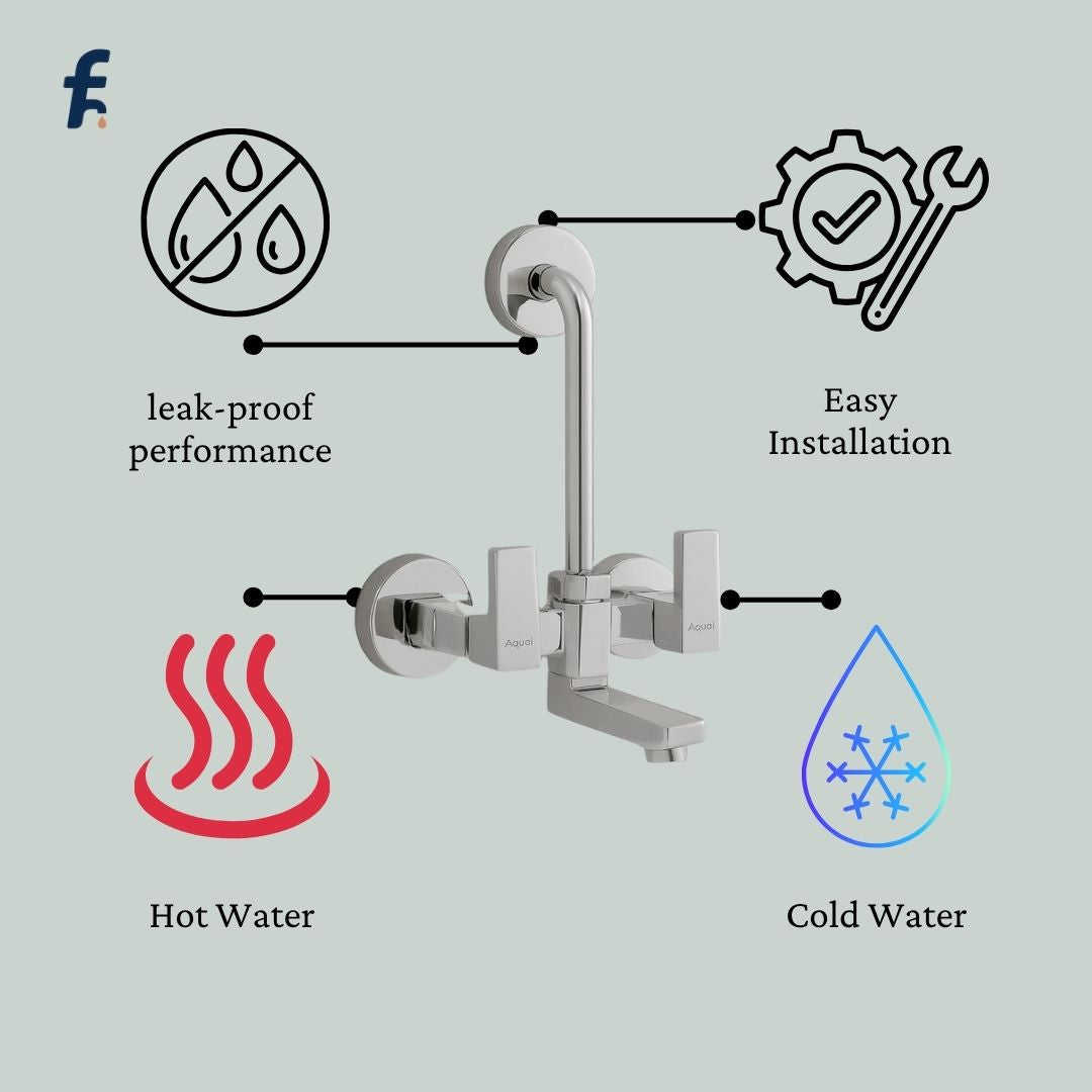 Wall Mixer with L-Bend for Overhead Shower – Chrome Finish