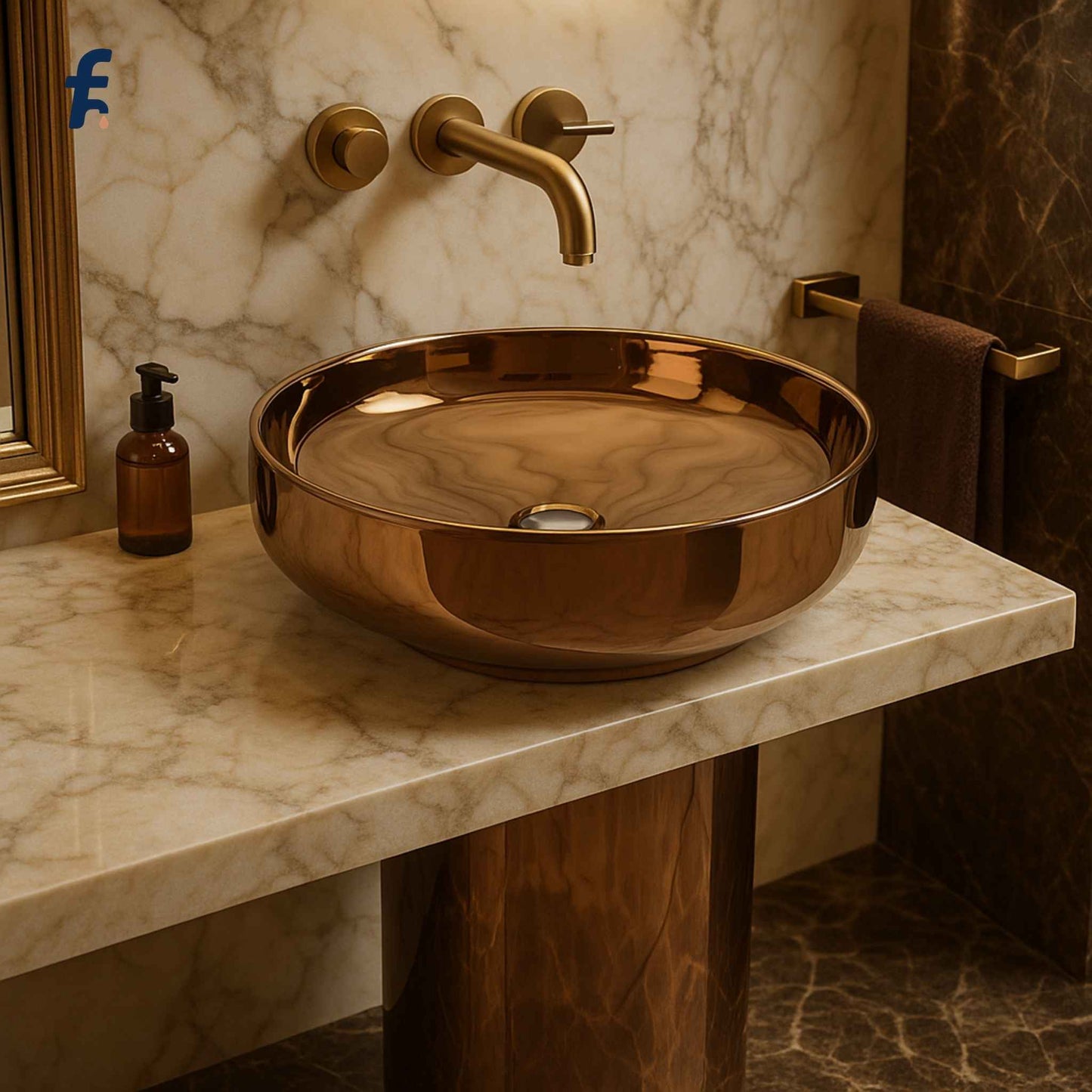 AFFordFittings luxury bronze washbasin top view