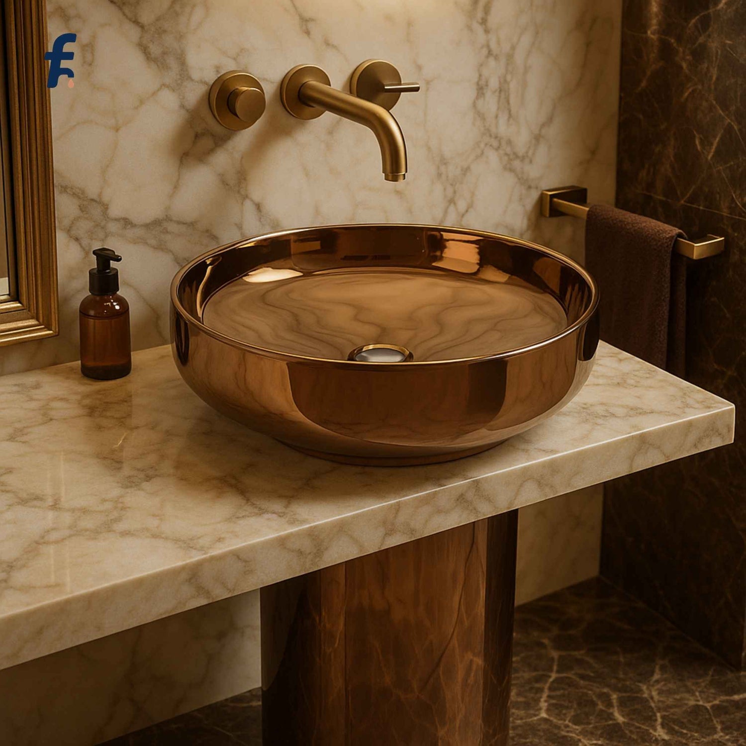 AFFordFittings luxury bronze washbasin top view