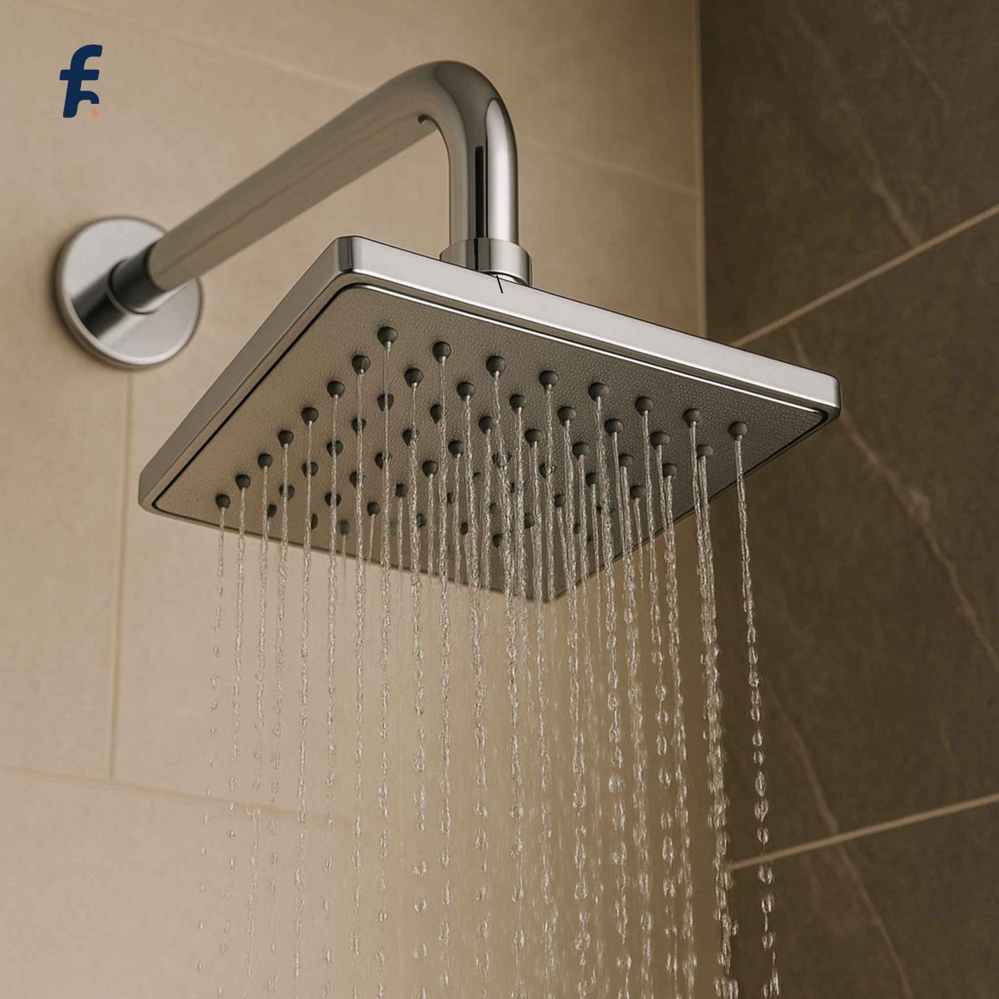 10 inch luxury rainfall square ABS overhead shower head with arm – durable chrome finish
