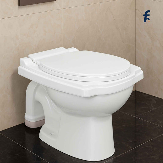 Anglo Indian Western Toilet with Glossy Finish - Front View