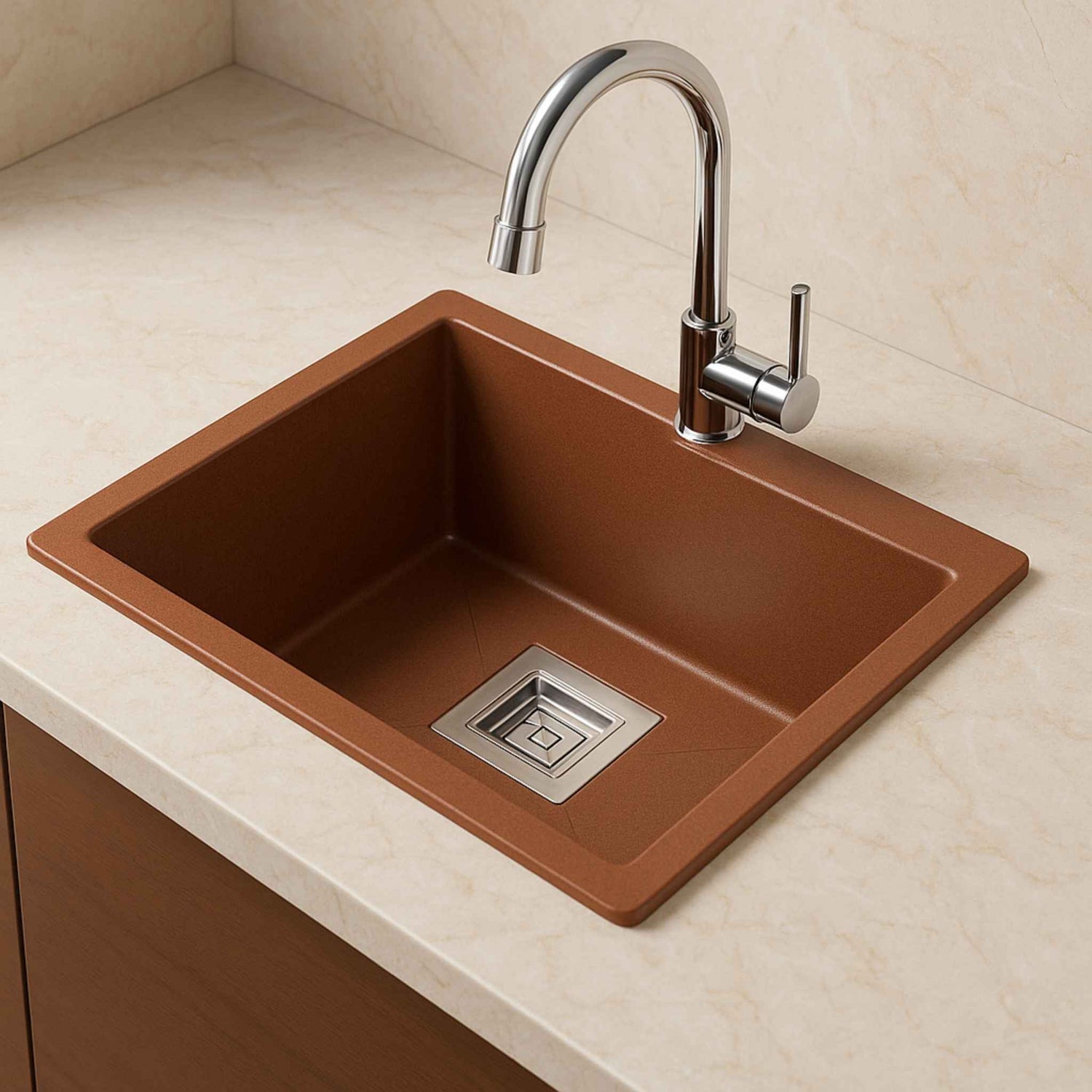 Culinox Series premium metallic sink in Pearl Brown – ad-style hero image