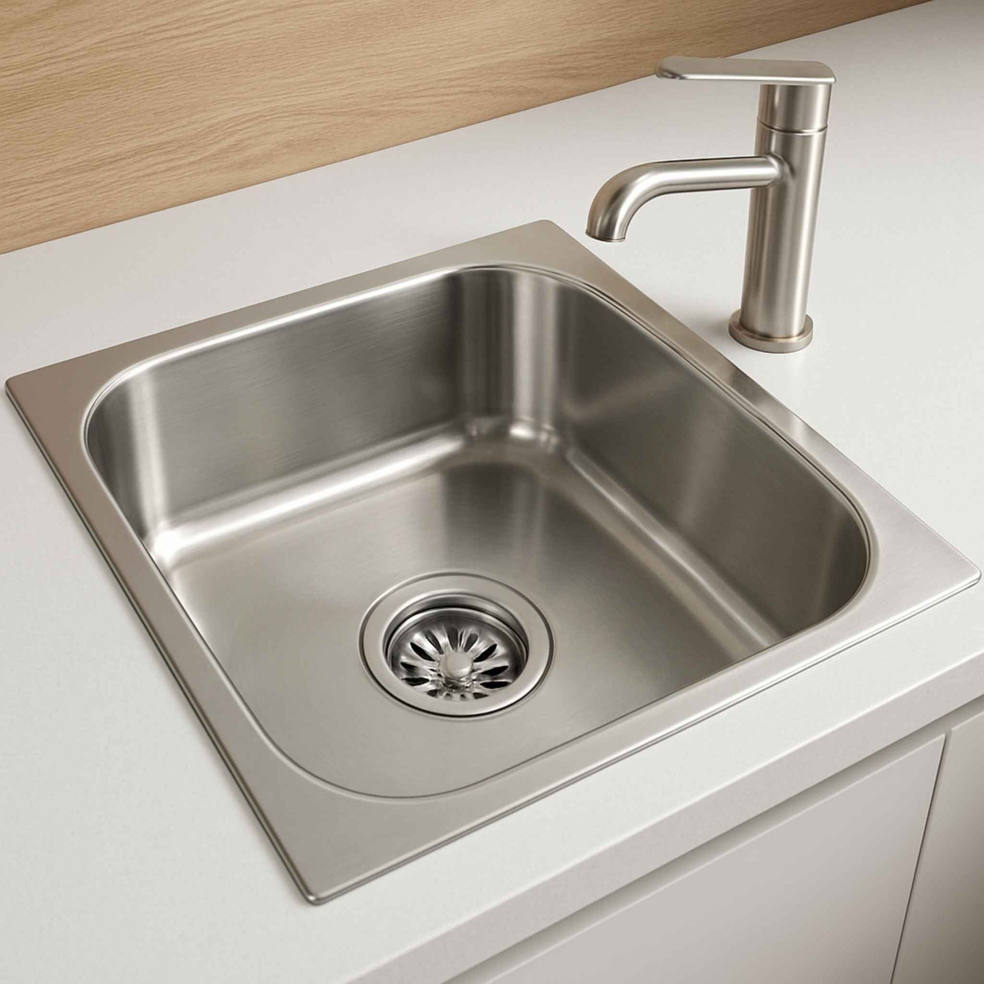 Essential Series square bowl 22x18 inch kitchen sink made with 1.0mm stainless steel