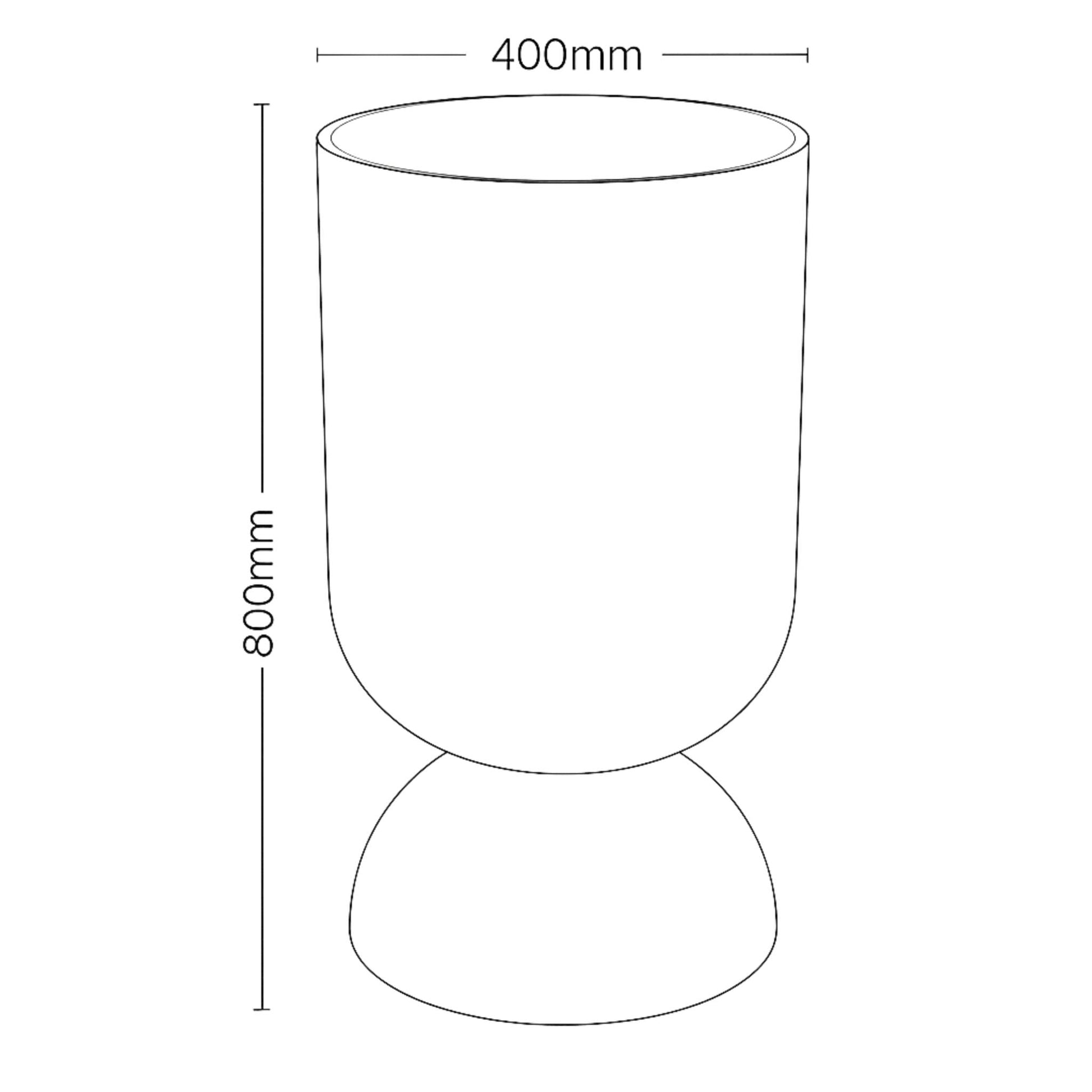 Dimension sketch of 400x400x800mm gold basin