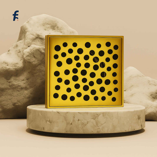 Premium Gold Floor Drainer – 5x5 Inch | SS304 Anti-Cockroach Bathroom Drain Cover for Marble Floors