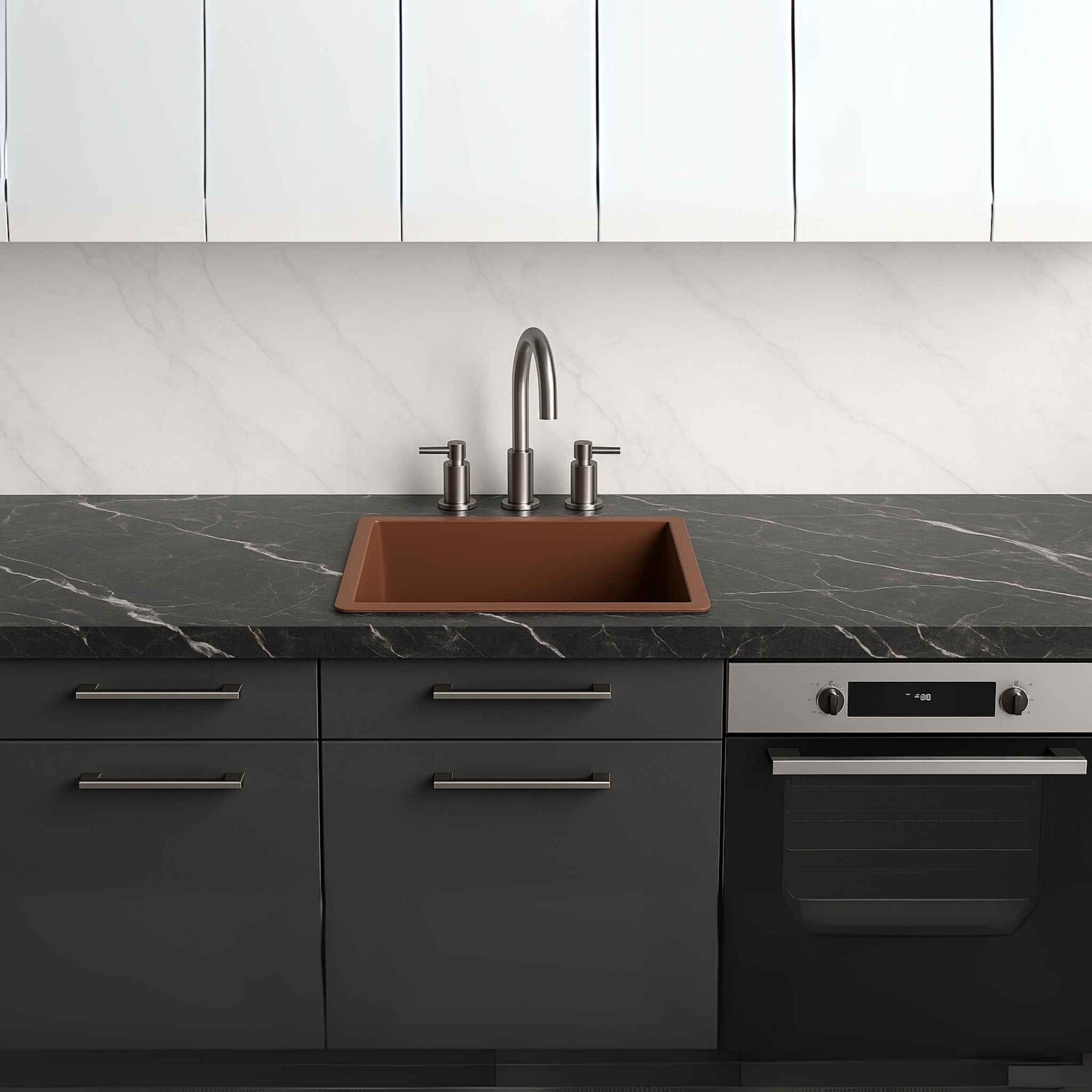 Single bowl brown metallic sink – 18x24x9 for contemporary Indian kitchens