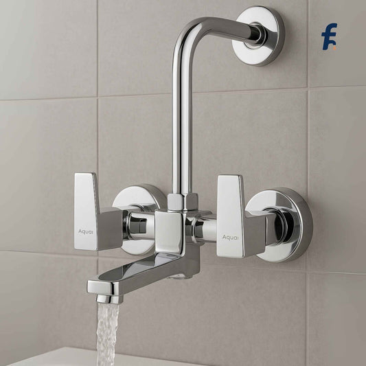 Wall Mixer with L-Bend for Overhead Shower – Chrome Finish