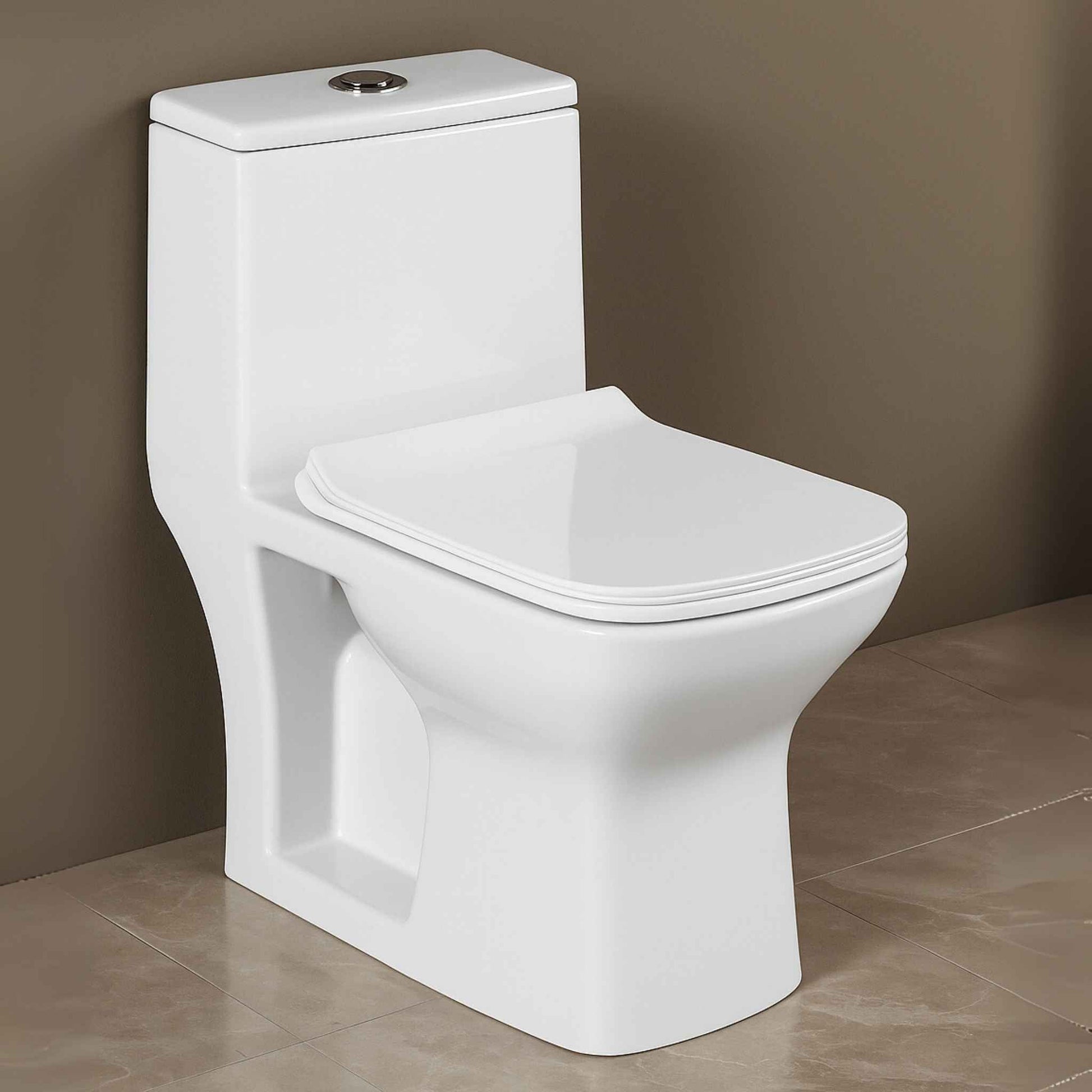 Top view of modern ceramic western toilet